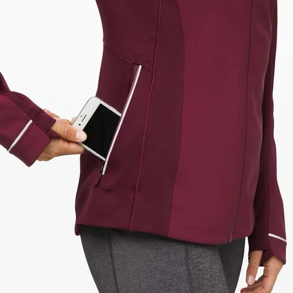 Lululemon Cross Chill Performance Jacket Deep Ruby - Picture 3 of 13